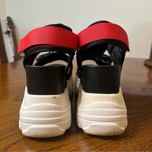 ANTHONY WANG Multicolor Buckle Strap Platform Sandal Peach Festival Rave Sz 8.5 - Picture 5 of 7